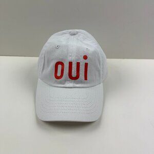 NEW with tags Clare V. White and Red OUI Baseball Cap One-Size